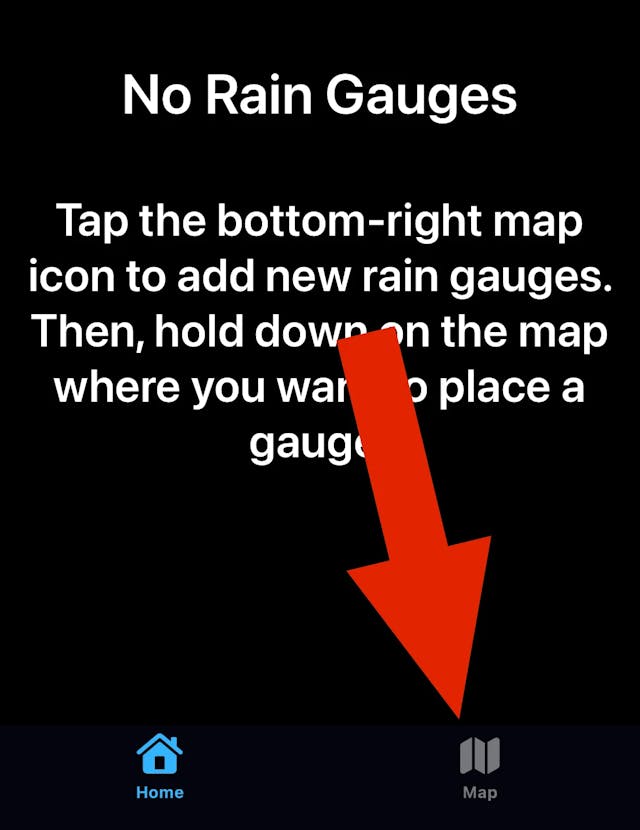 Home screen of RainDrop app