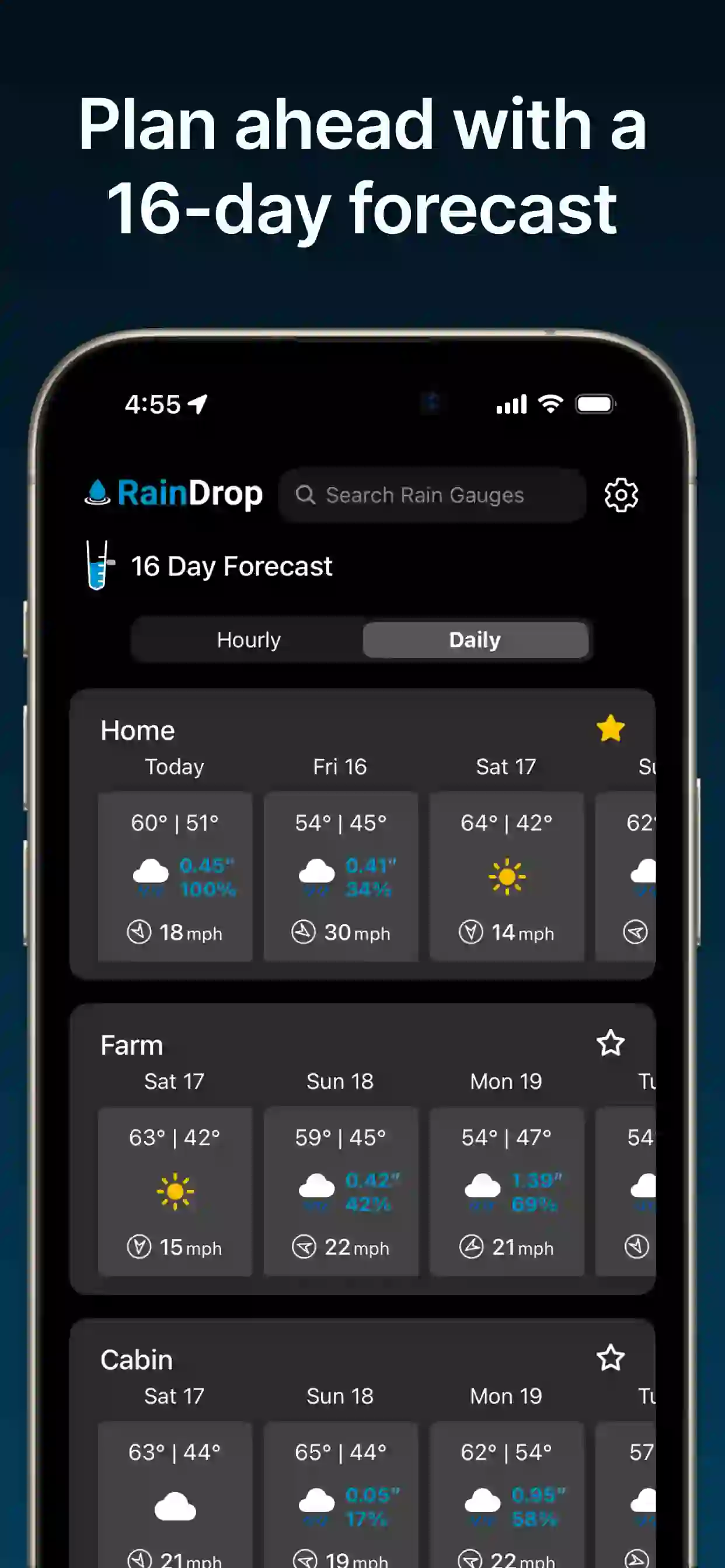 RainDrop App Rain Data