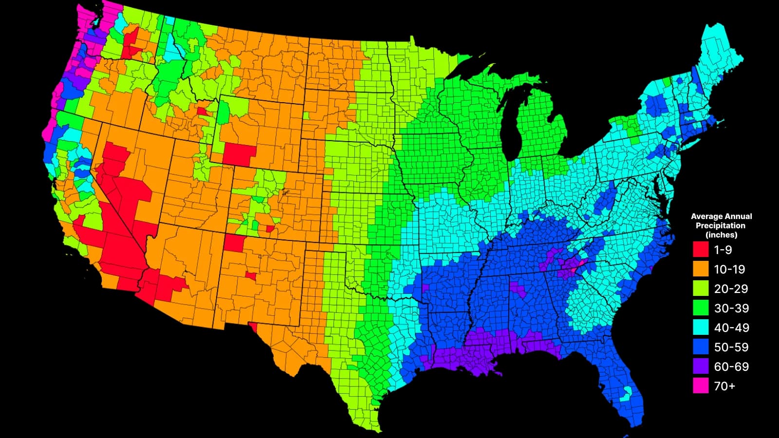 RainDrop Annual Precipitation Averages