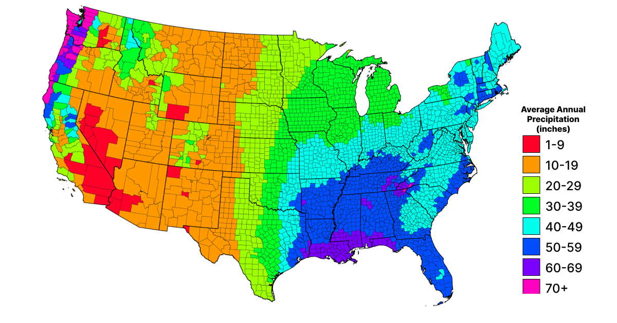 View Your County's Annual Precipitation Average