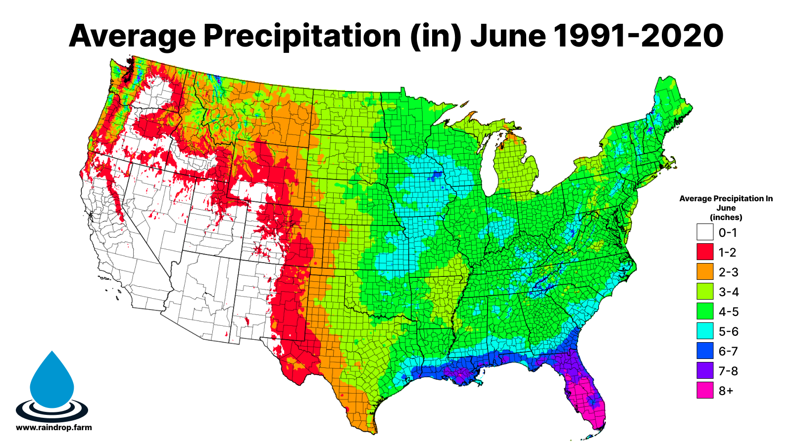 Total Precipitation Averages For June